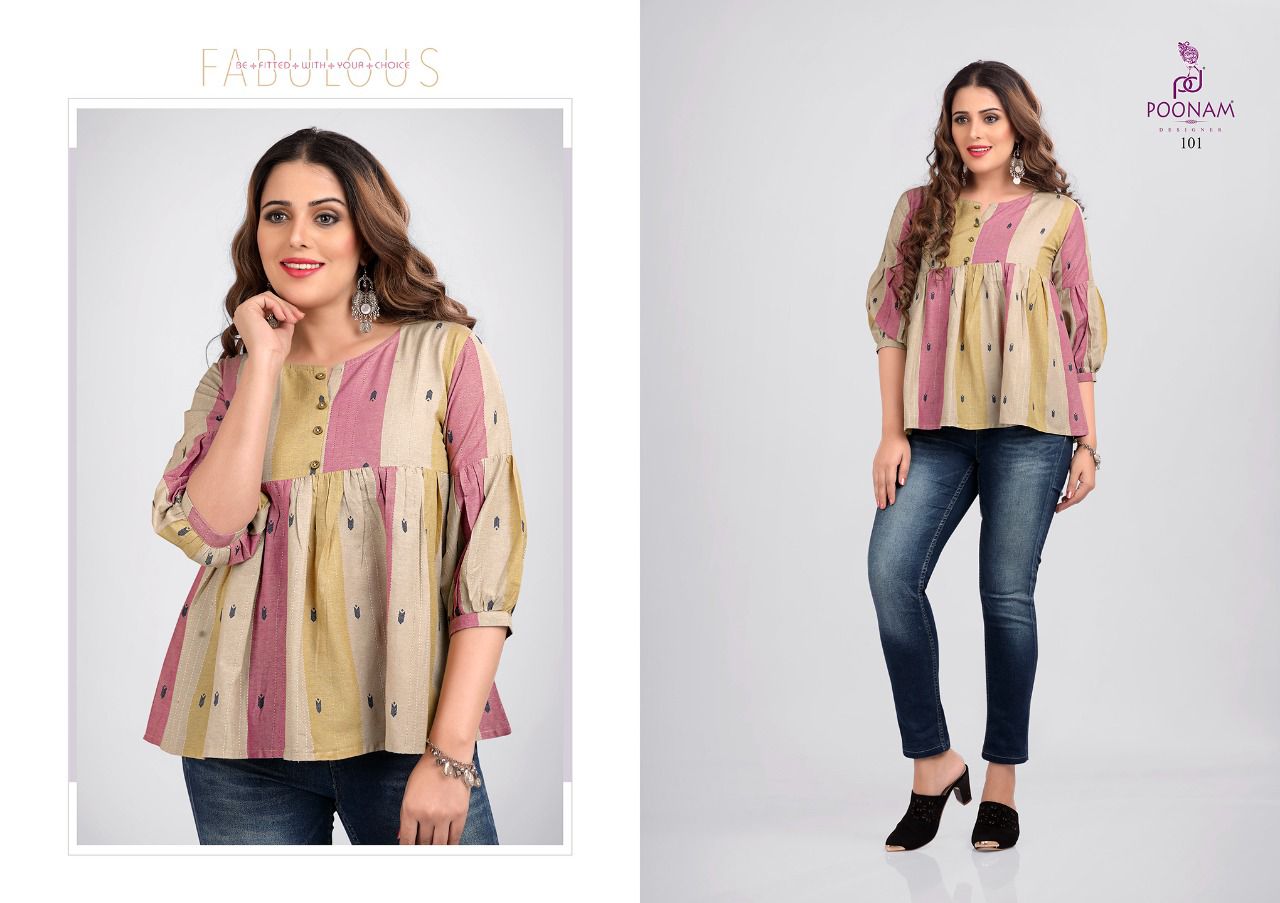 Poonam Tip Top Ethnic Wear Western Style Ladies Top Collection